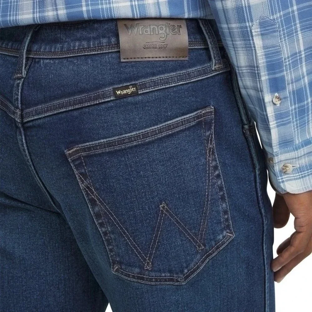 Wrangler Regular Fit Straight Leg Men's Jeans 34X34 Blue Denim Cotton N0068